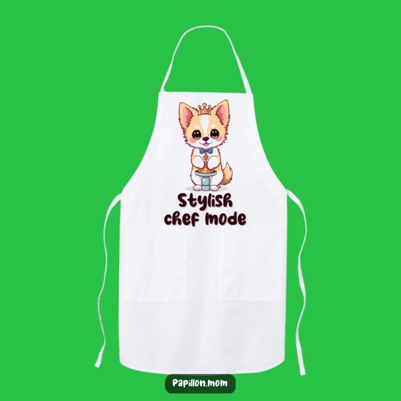 Funny Kawaii Papillon Dog Apron, Chic Accessory Bichon Kitchen Wear, Gift