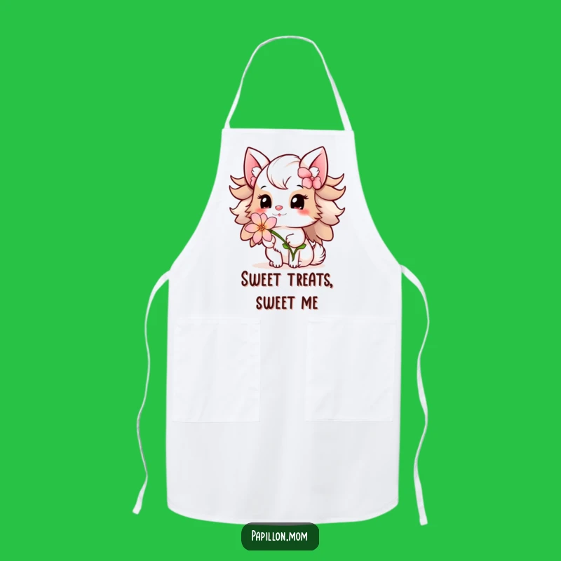 Funny Papillon Lady Apron: Flower Offering – Cook with Sweetness!