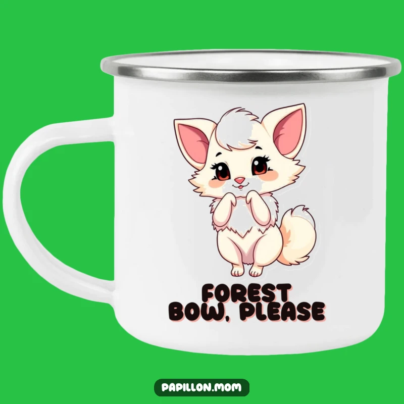 Funny Papillon Bow Camping Mug: Graceful Dog Lady Cup, Great Outdoor Gift!