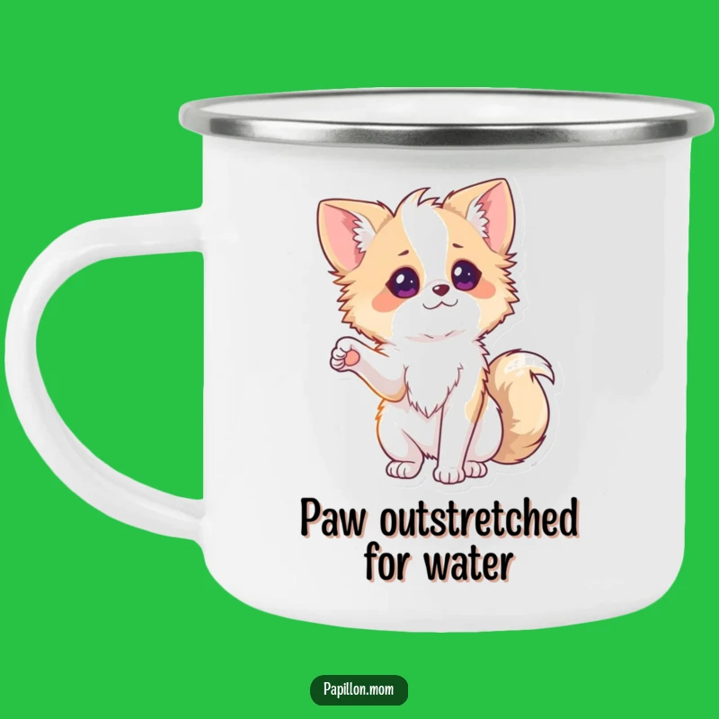 Funny Papillon Paw Camping Mug: Friendly Dog Lady Cup, Great Outdoor Gift!