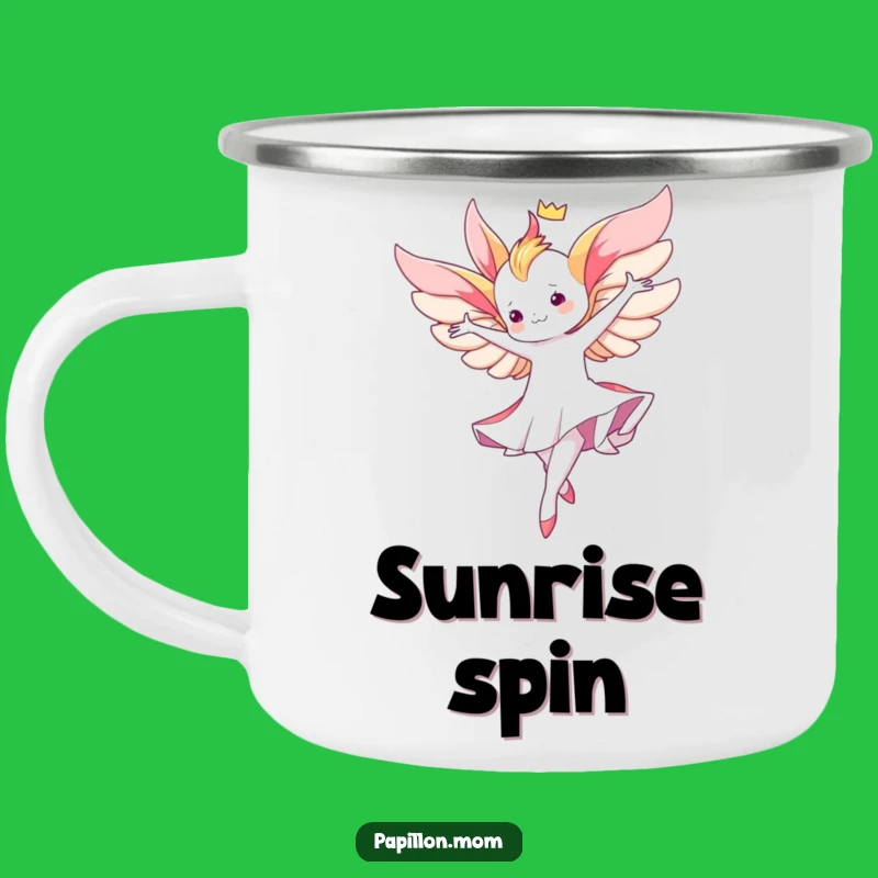 Funny Kawaii Papillon Twirl Camping Mug: Graceful dance, durable and a fun funny gift.