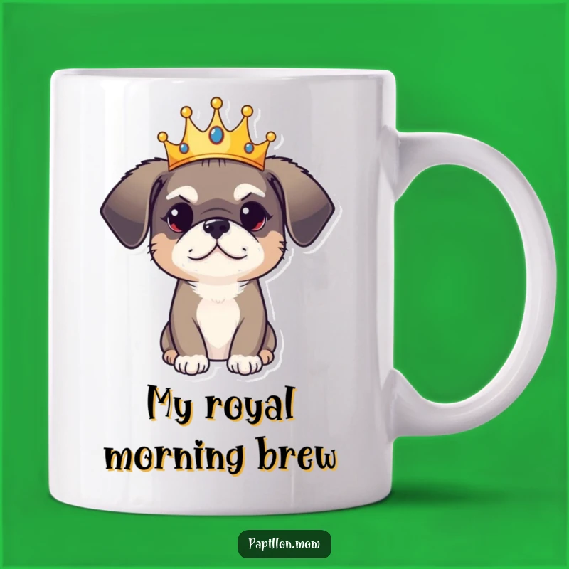 Funny Dog Crown Mug: Royal Pup Charm, Perfect Funny Gift for Rulers