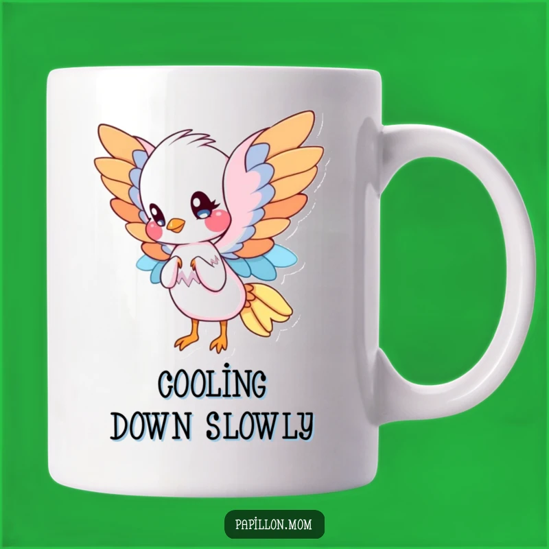 Funny Papillon Mug: Elegant Fanning Dog with Wings, Chic Funny Gift