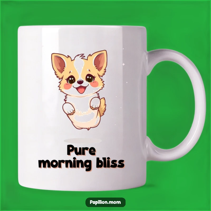Funny Kawaii Papillon Dog Mug: Joyful Leaper, Perfect Gift!