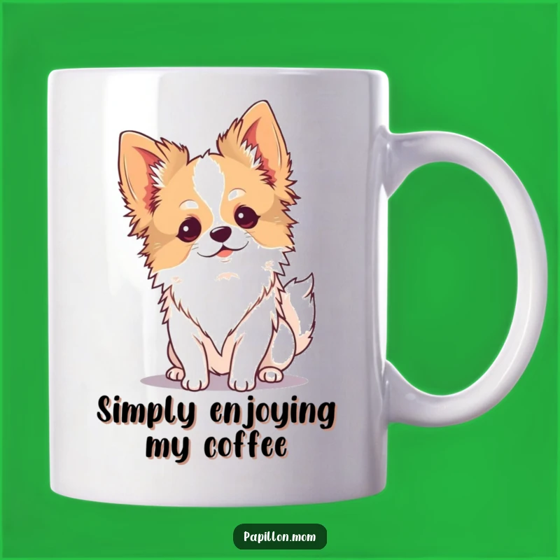 Funny Kawaii Papillon Dog Mug: Serene Breeze Enjoyment Gift!