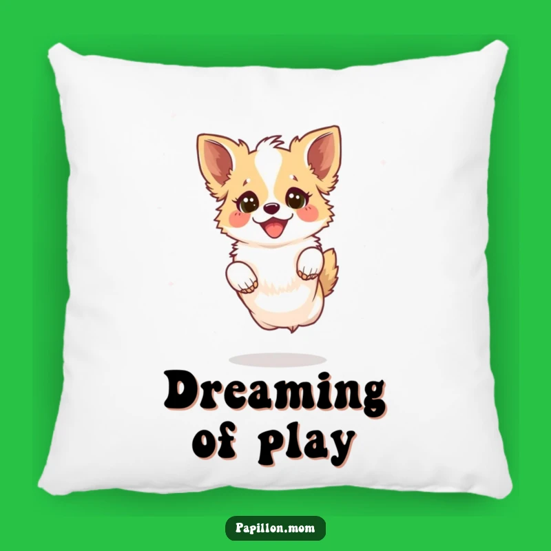 Funny Kawaii Papillon Dog Pillow: Joyful Leaper Cushion, Cozy Gift!