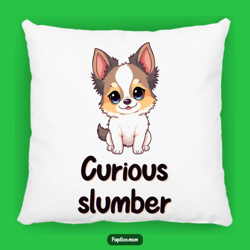 Funny Papillon Curious Expression Pillow - Soft Funny Gift for Cozy Vibes