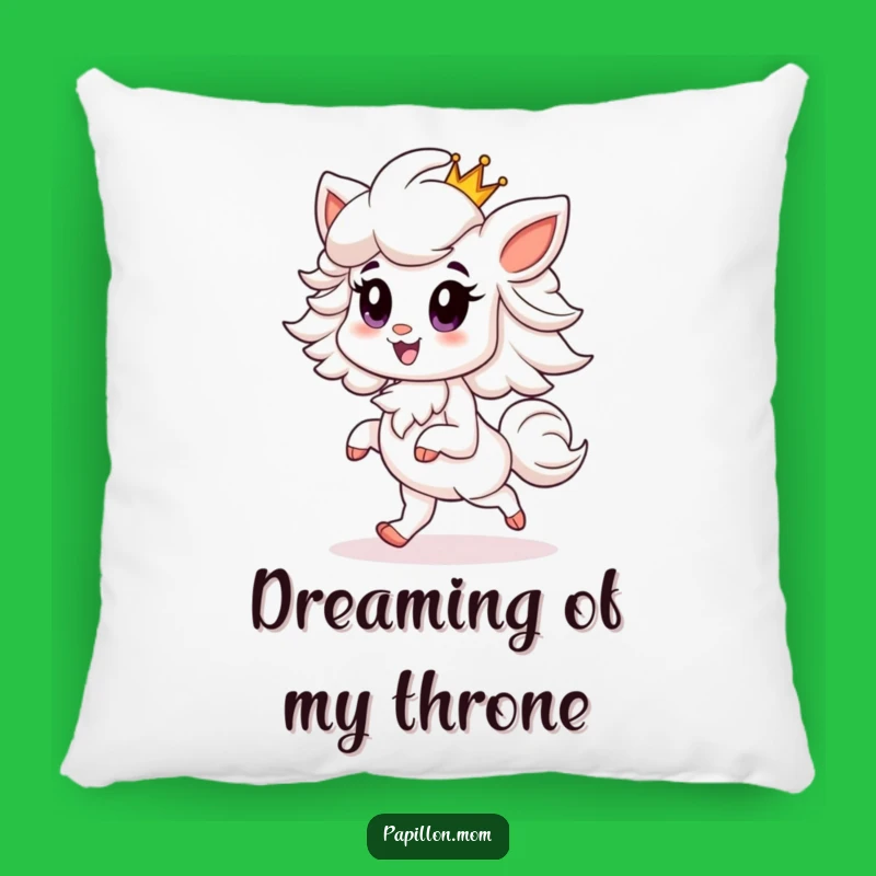 Funny Papillon Pillow: Soft Regal Dog with Crown Cushion, Cozy Funny Gift