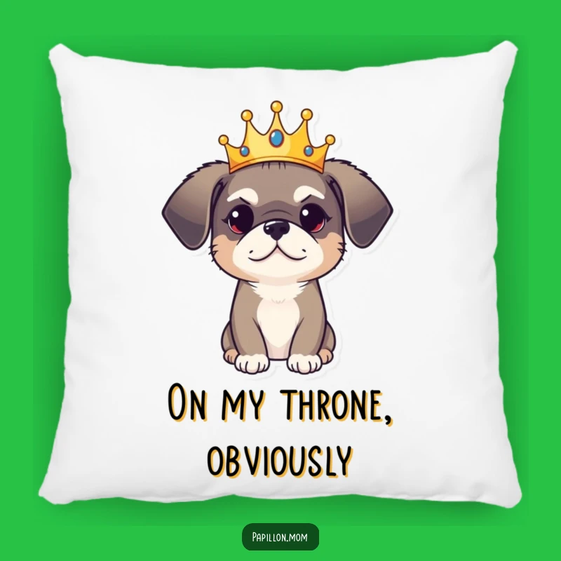 Funny Dog Crown Pillow: Cozy Majesty, Snuggly Funny Gift
