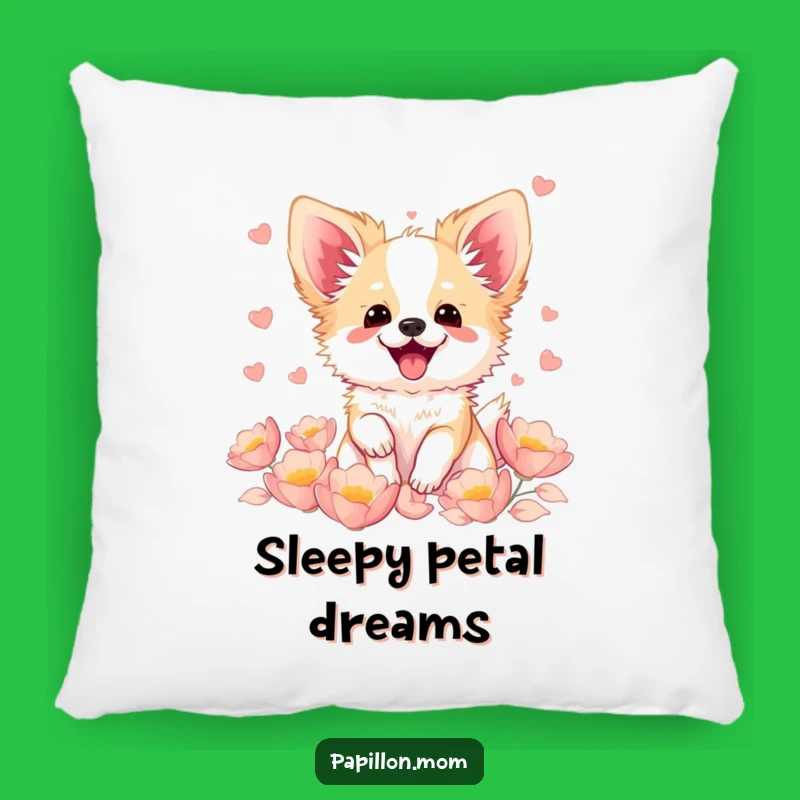 Funny Kawaii Papillon Dog Pillow, Cozy Bichon Petal Cushion, Gift