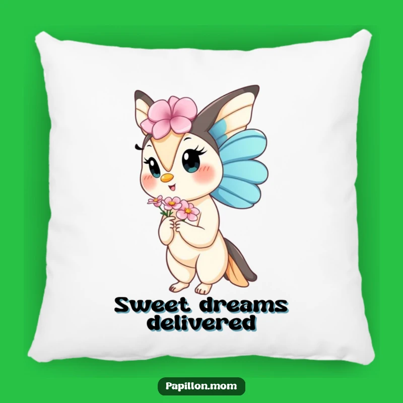 Funny Kawaii Papillon Lady Pillow: Gentle Grace and Soft Comfort