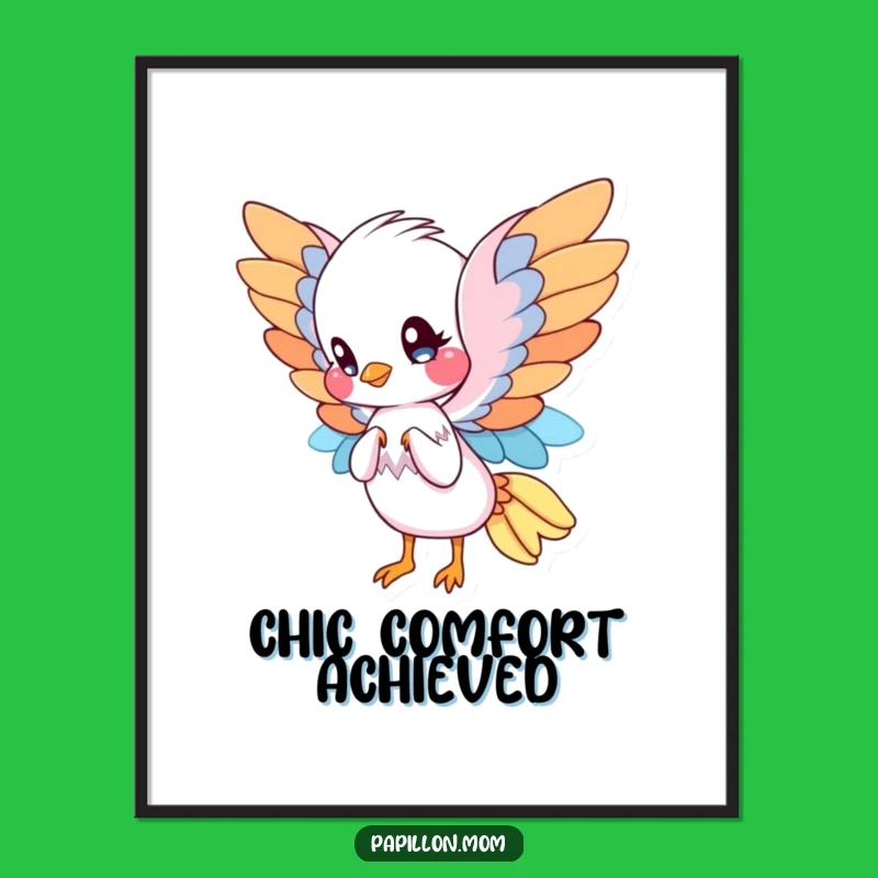 Funny Papillon Digital Art: Elegant Fanning Dog with Wings Wall Decor, Instant Funny Gift