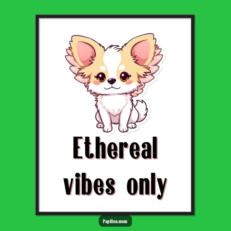 Funny Papillon Angel Wings Digital Art - Dreamy Dog Decor Gift