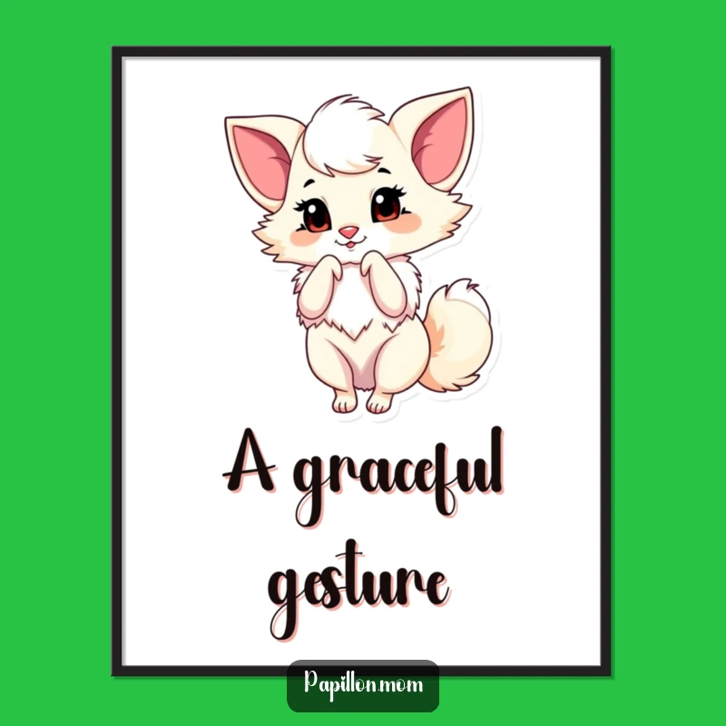 Funny Papillon Bow Digital Art: Printable Dog Decor, Instant Elegant Gift!