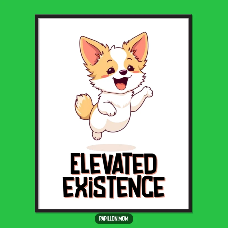 Funny Papillon Graceful Leap Digital Art - Energetic Dog Decor