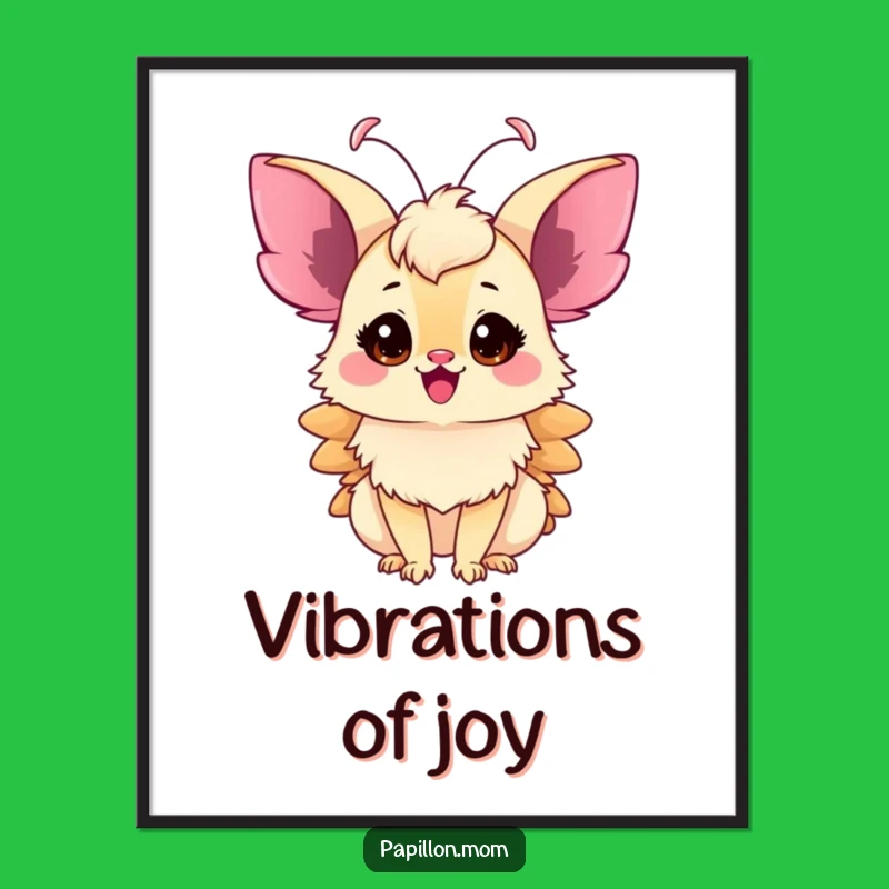 Funny Papillon Lady Digital Art: Excited Antennae Twitch, Instant Humorous Download