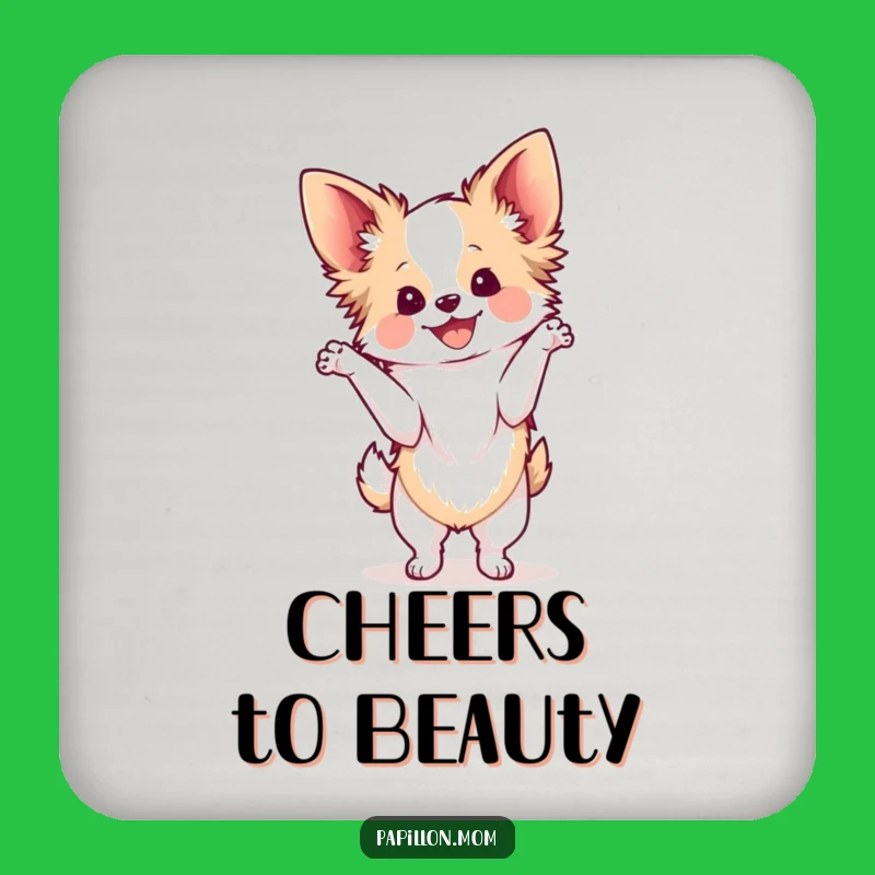 Funny Kawaii Papillon Dog Coaster, Graceful Bichon Protector, Gift