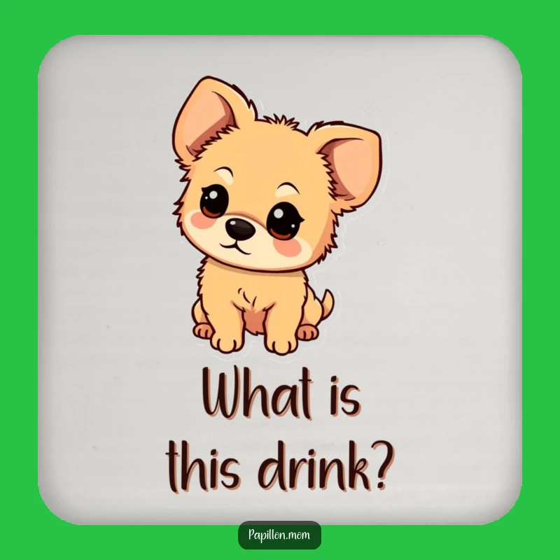 Funny Curious Fluffy Dog Ear Coaster Set: Protect Surfaces with Playful Pet Inquiry