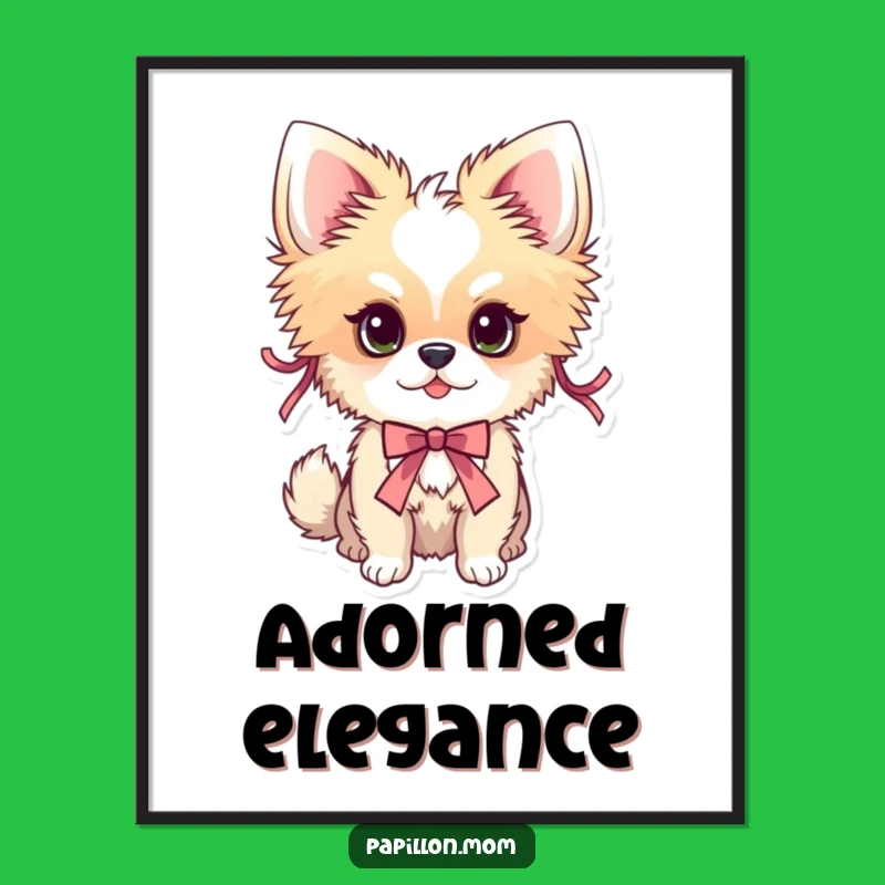 Funny Papillon Ribbon Adorned Poster - Elegant Funny Gift for Art Lovers