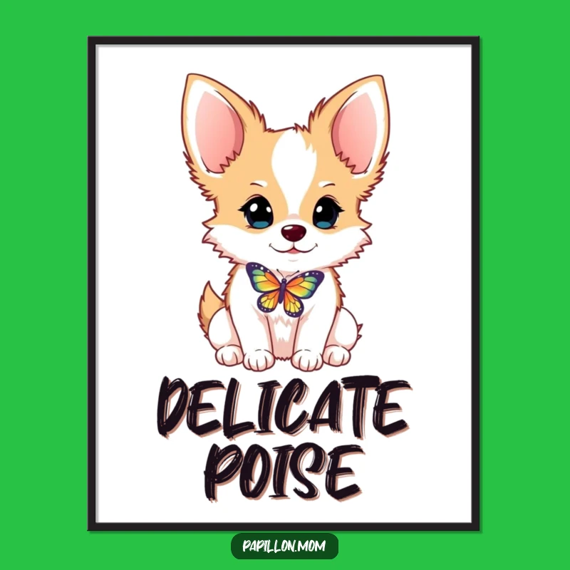 Funny Papillon Butterfly Balance Poster - Charming Funny Gift for Art Lovers