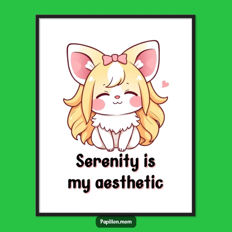 Funny Kawaii Papillon Lady Poster: A Peaceful Sigh to Brighten Your Walls