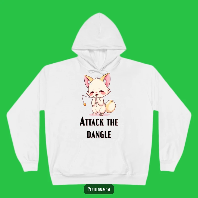 Funny Kawaii Papillon Play Hoodie: Cozy string batting, warm and fun funny gift.