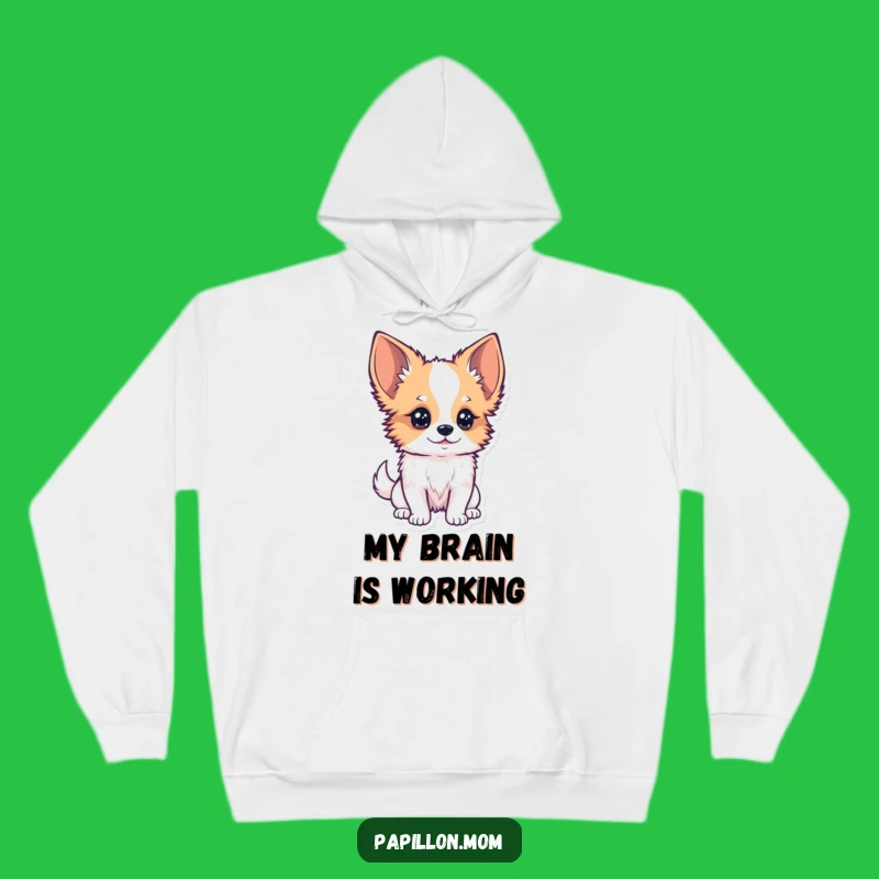 Cozy Funny Kawaii Papillon Dog Hoodie: Curious Watcher, Warm Gift!