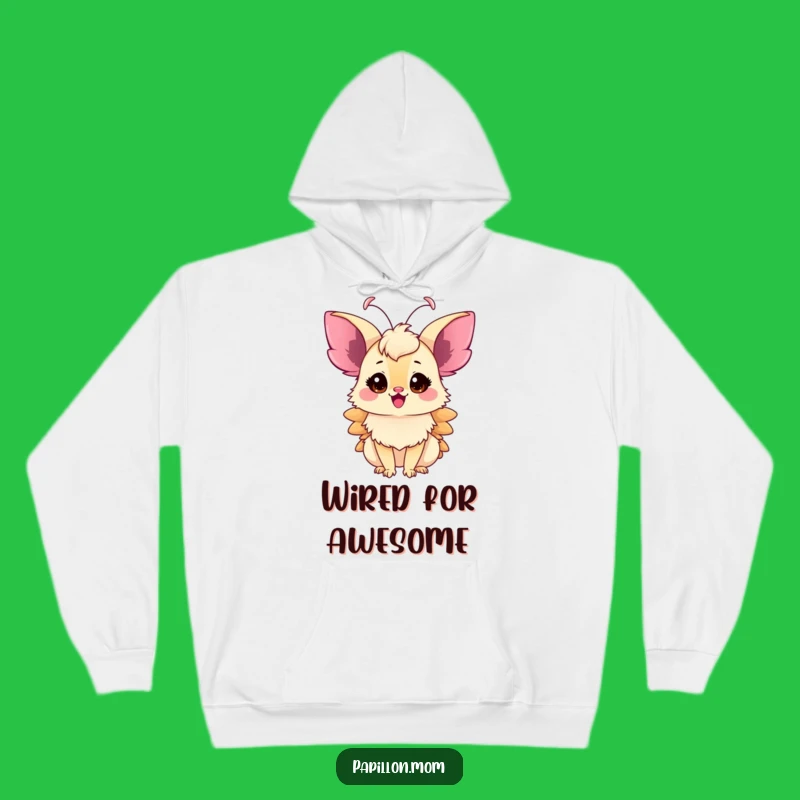 Cozy Funny Papillon Lady Hoodie: Excited Antennae Twitch, Warm & Humorous Gift