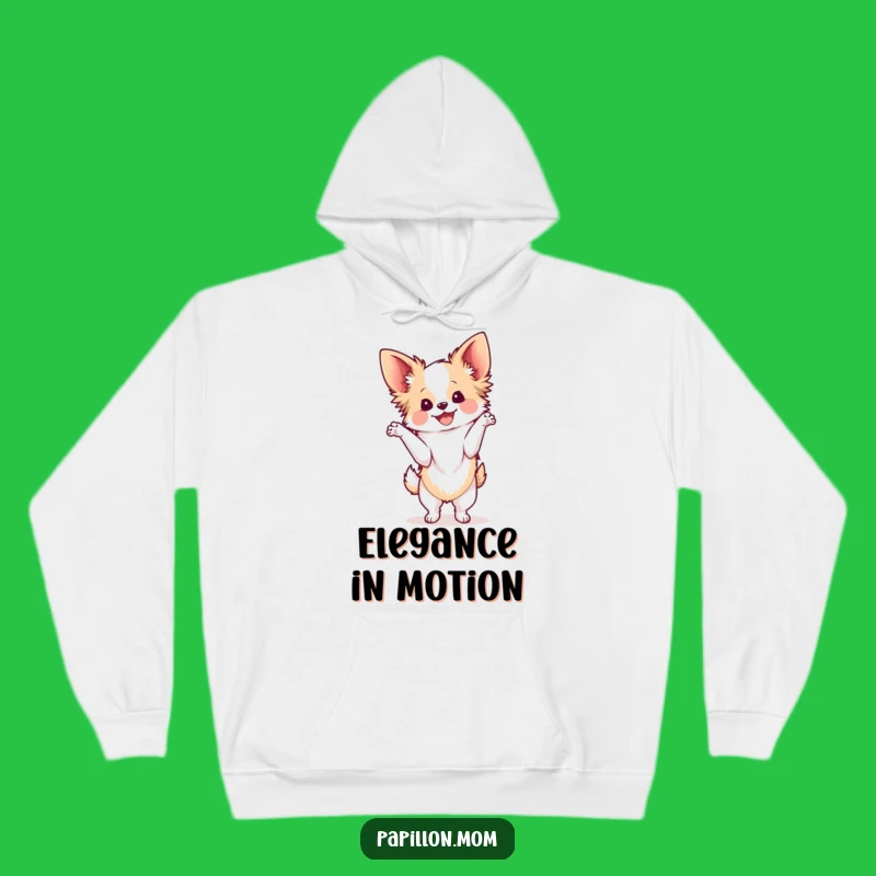 Funny Kawaii Papillon Dog Hoodie, Cozy Bichon Pose Wear, Great Gift