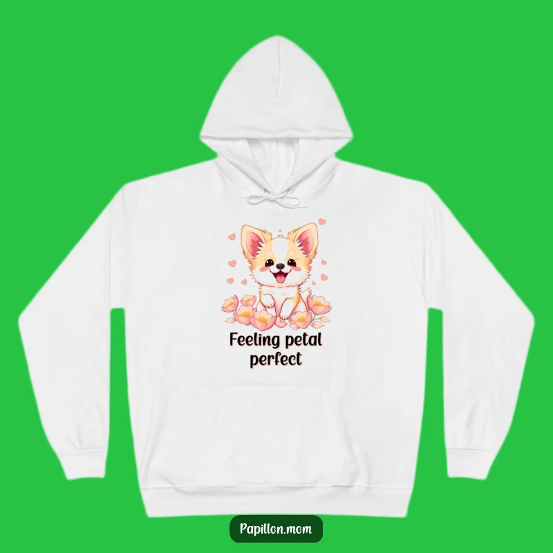 Funny Kawaii Papillon Dog Hoodie, Cozy Bichon Petal Wear, Great Gift