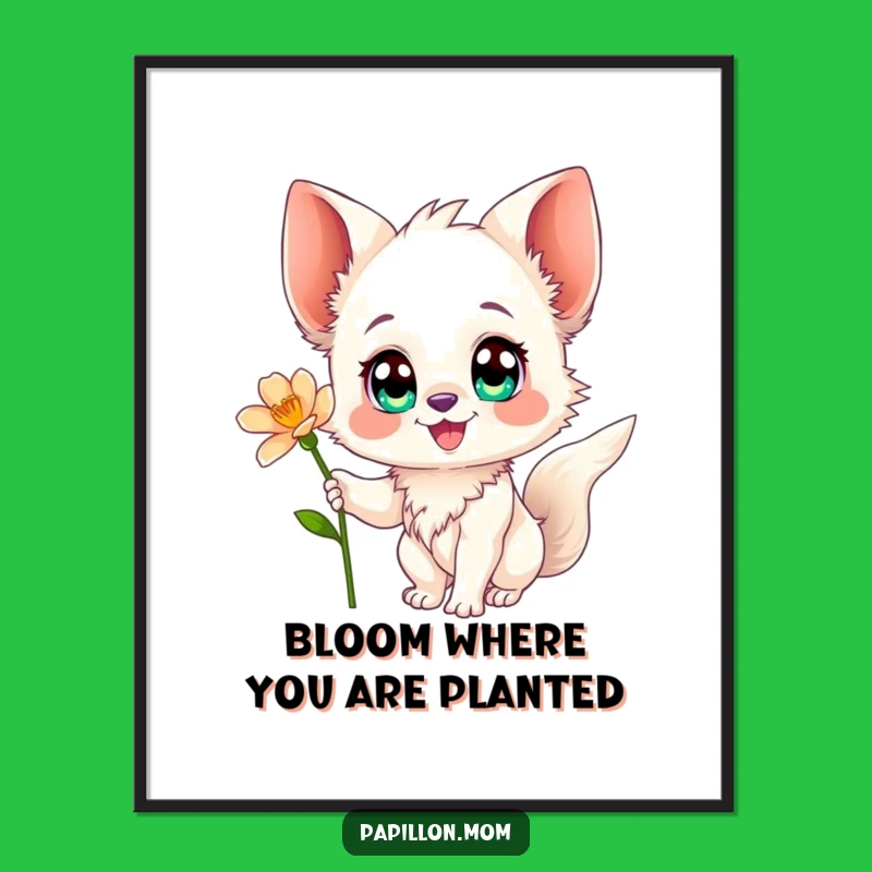 Free Printable Papillon Wall Art: Funny Dog Art Downloadable Decor