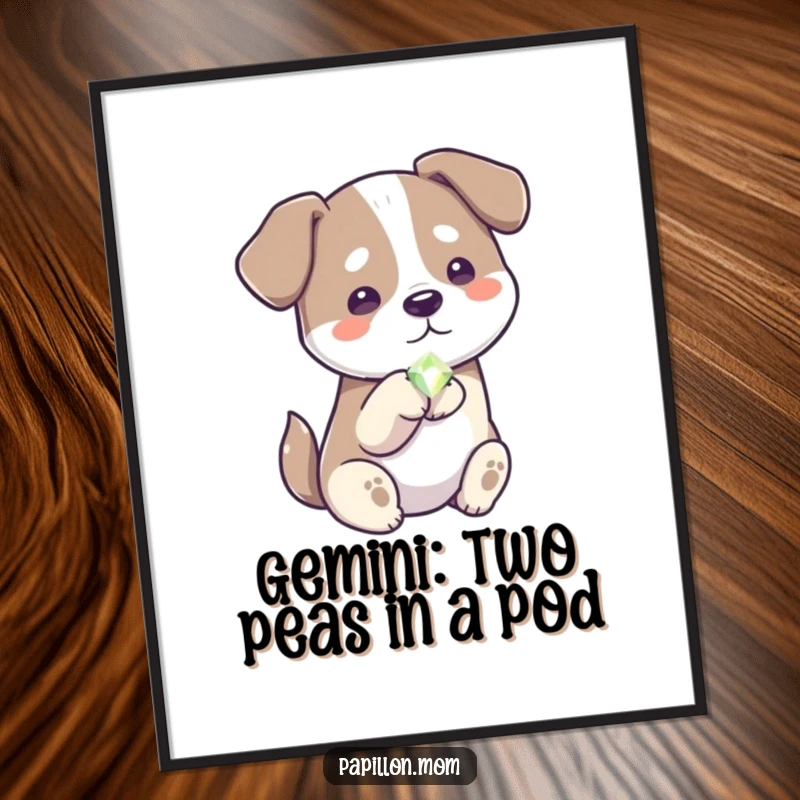 Funny Free Printable Wall Art: A dog gently offers a small, shiny gem with its paw, a unique artistic statement.