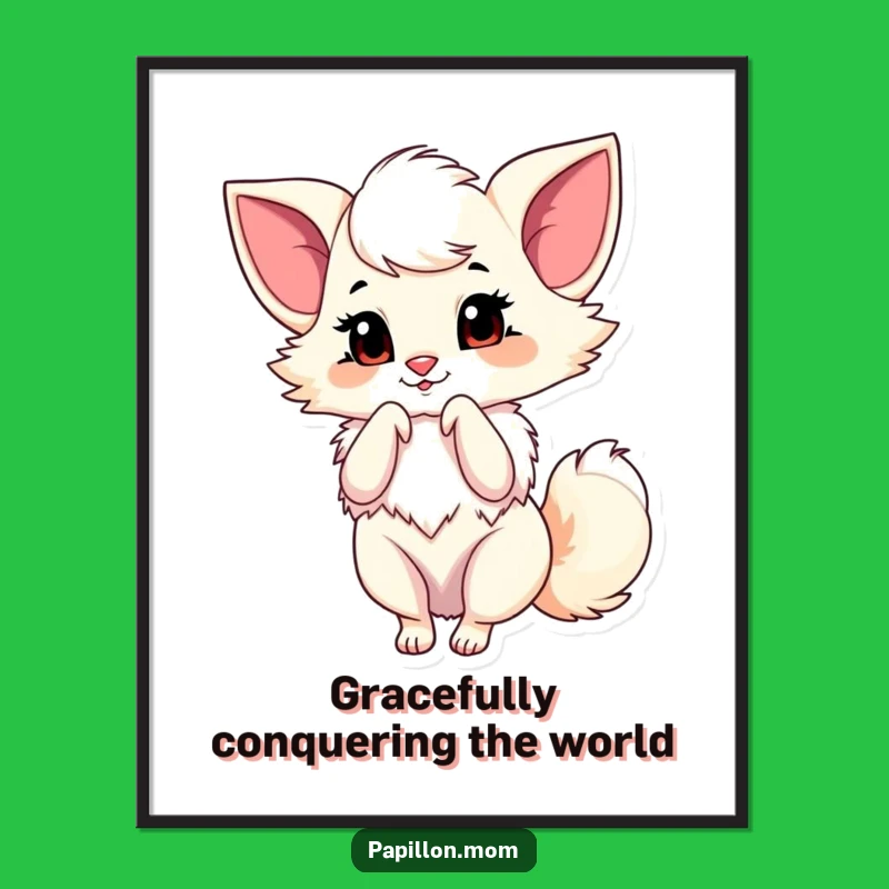 Free Printable Wall Art: Graceful Papillon Bow, Elegant Dog Decor Download!