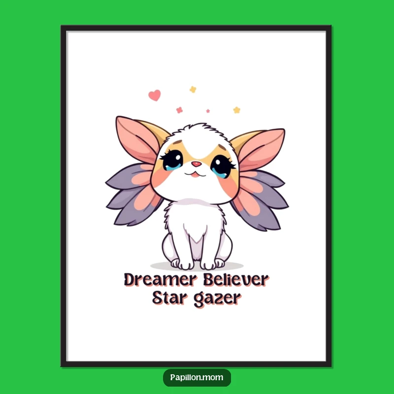 Free Printable Wall Art: Wondering Papillon, Dreamy Dog Decor Download!