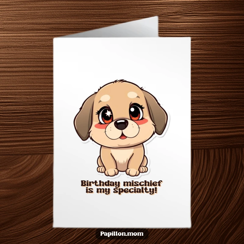 Funny Free Printable Birthday Card featuring a dog winking with a bright, mischievous sparkle in its eyes