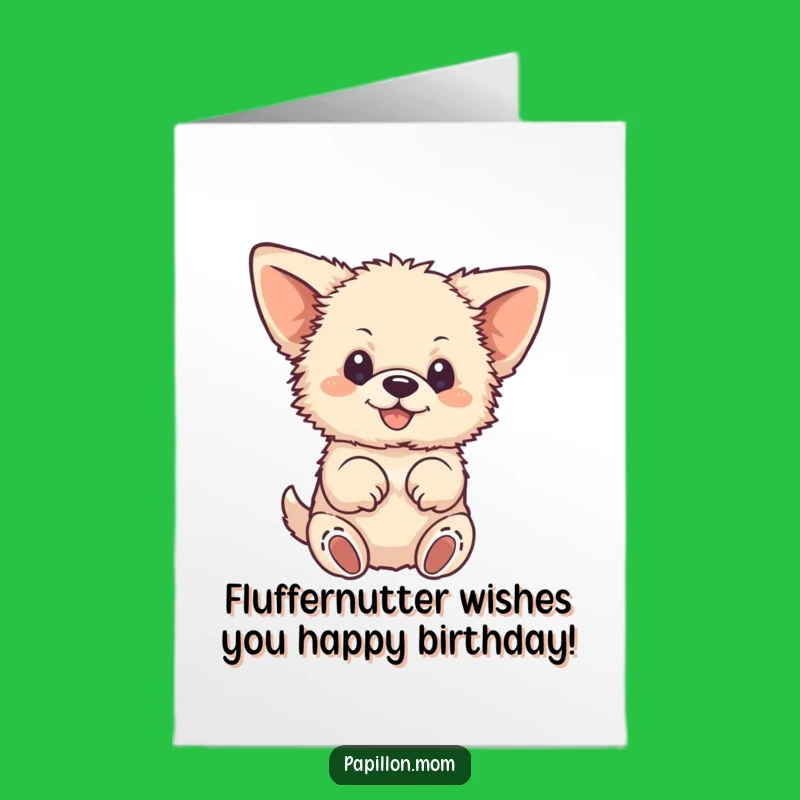 Free Printable Birthday Card: Fluffy Dog Fluttering Paws, Hilarious Downloadable Gift