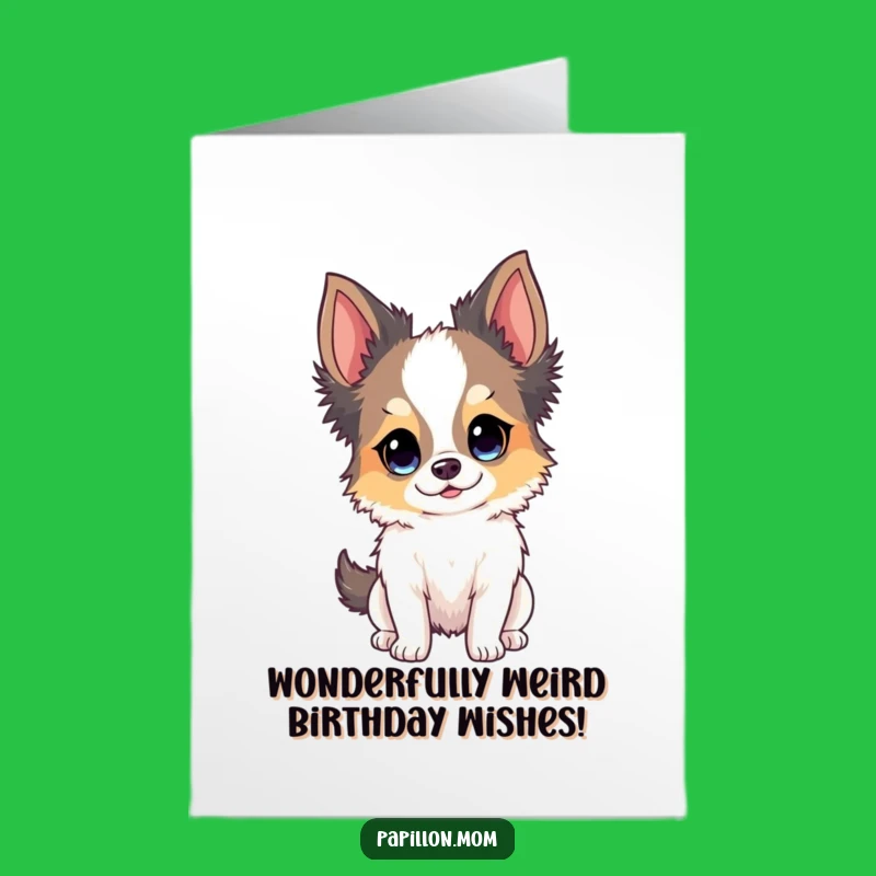 Free Printable Birthday Card: Curious Papillon Dog - Funny Downloadable Gift