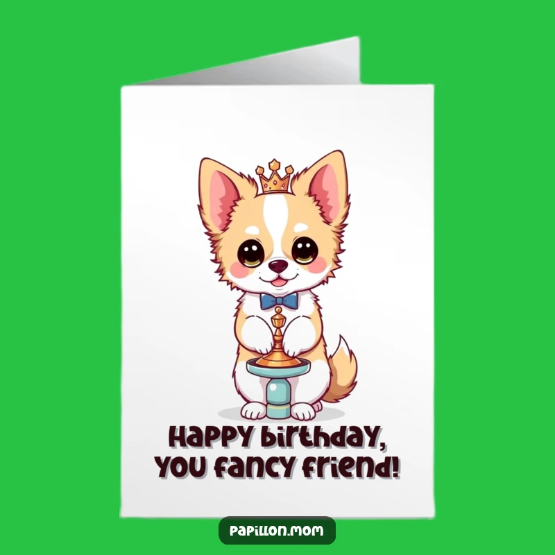 Free Printable Birthday Card: Fancy Papillon Dog Balancing Accessory Funny Downloadable