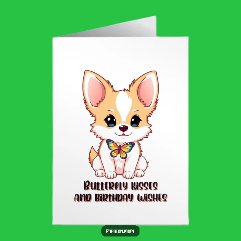 Free Printable Funny Birthday Card: Papillon Dog Butterfly Balance - Perfect Downloadable Gift