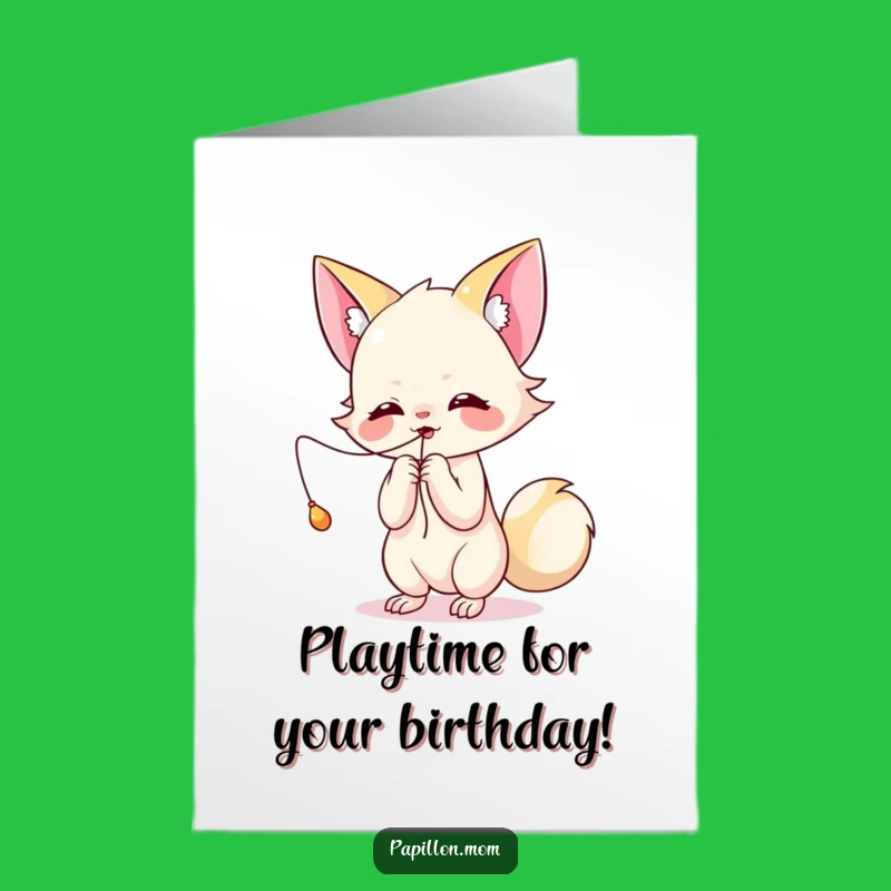 Free Printable Birthday Card: Playful Papillon Lady - Fun Downloadable Gift!