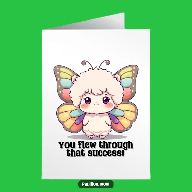 Free Printable Congrats Card: Fluffy Butterfly Wings, Downloadable Funny Celebration Gift