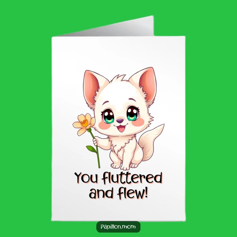 Free Printable Papillon Congratulations Card: Joyful Dog Art Downloadable