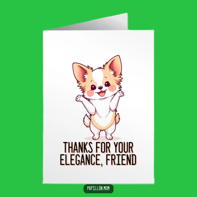Free Printable Thank You Card: Graceful Papillon Dog Delight Expressing Thanks Downloadable