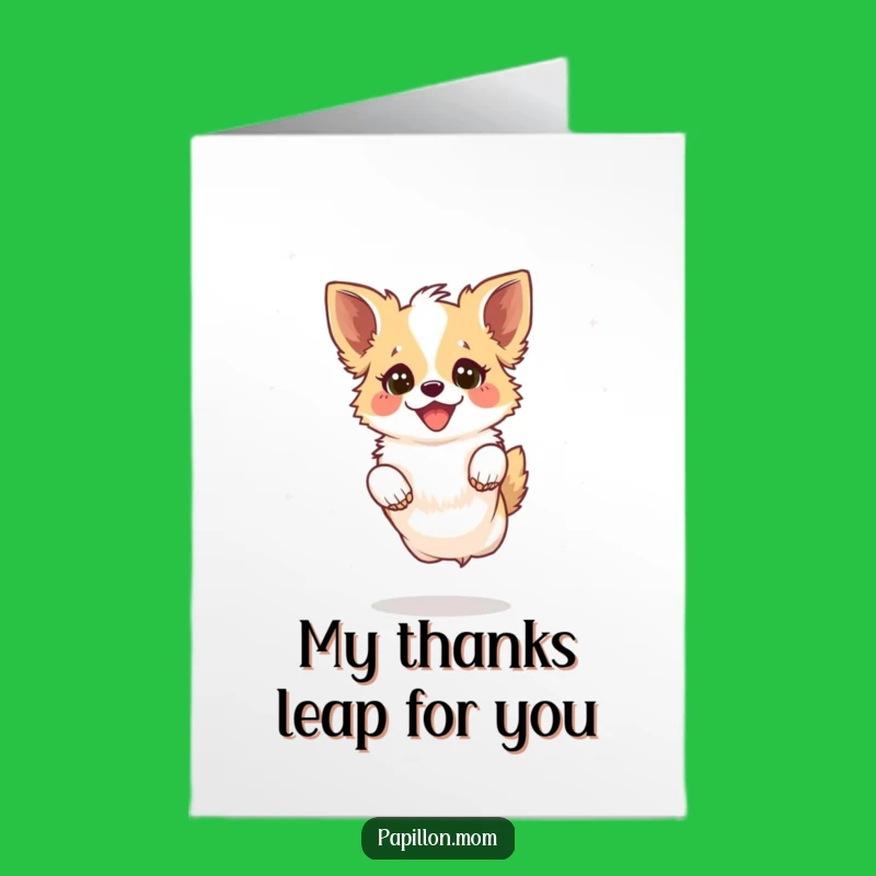 Free Printable Thank You Papillon Card: Joyful Leap, Funny Downloadable Gift!