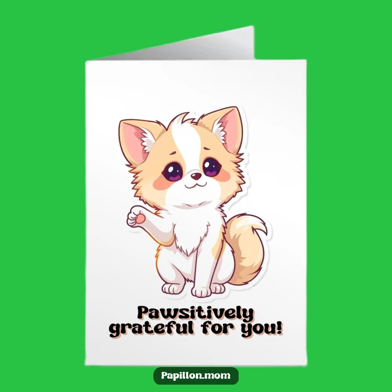 Free Printable Thank You Card: Papillon Paw for Thanks, So Sweet!