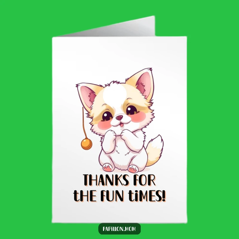 Free Printable Papillon Thank You Card: Grateful Pup Paw-some Appreciation Downloadable Gift