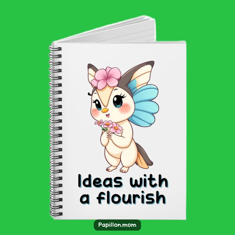 Funny Kawaii Papillon Lady Notebook: Jot Down Gracious, Floral Thoughts