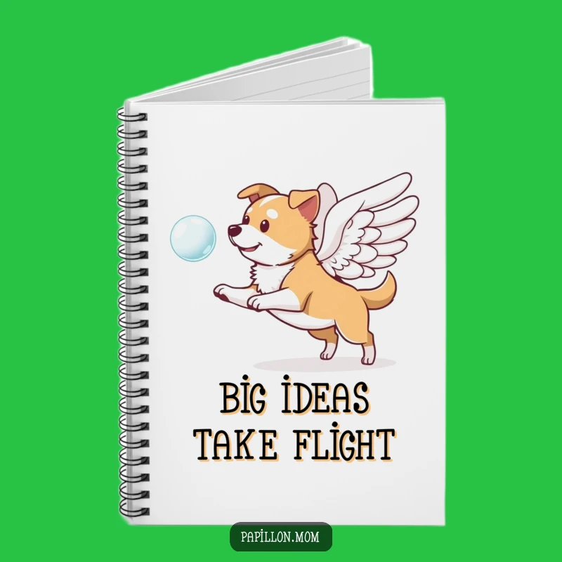 Funny Winged Dog Notebook: Pup Chasing Bubble Journal, Great Funny Gift!