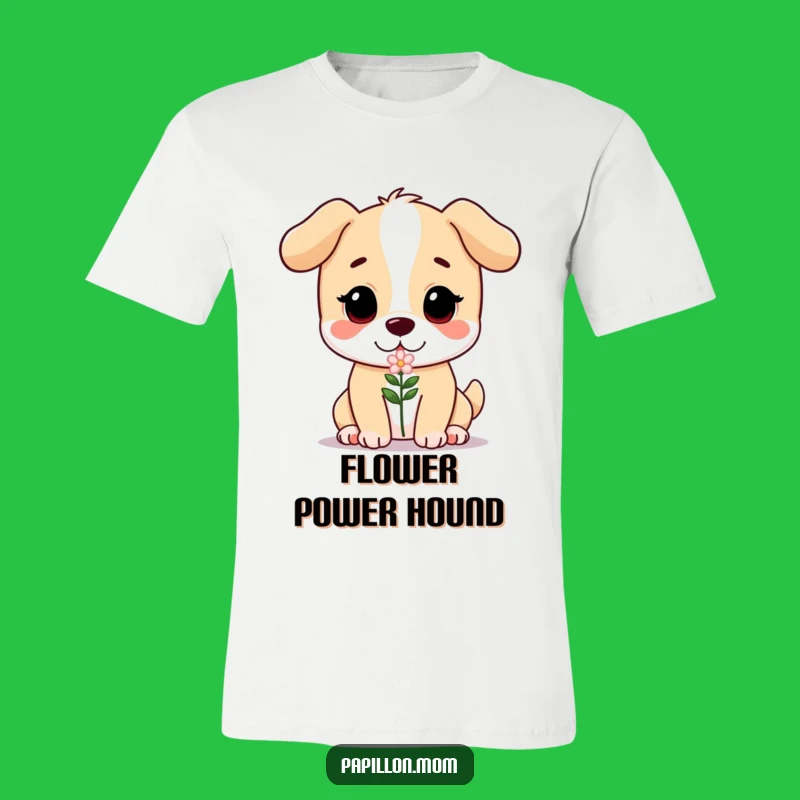 Funny Doggo Flower T-Shirt: Cute Gentle Dog Bloom Tee Funny Gift
