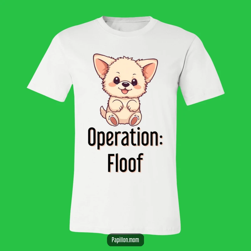 Funny Fluffy Dog T-Shirt: Cute Large-Eared Pup Fluttering Paws, Amazing Funny Gift!